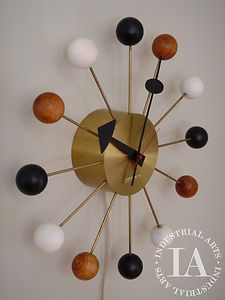 VINTAGE HOWARD MILLER GEORGE NELSON COLORED BALL MCM MODERN WALL CLOCK