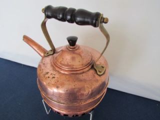 VINTAGE SIMPLEX 1.5QT COPPER GAS COIL TEA KETTLE MADE IN ENGLAND