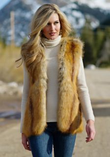 Donna Salyers Fabulous Furs Golden Fox Faux Fur Fashionista Vest