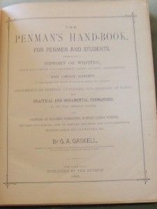 1883 The Penmans Hand Book Gaskell 1st Ed Hand Flourishing