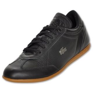 New Lacoste Gaston Platinum Pack Black Leather Casual Mens Shoes Size