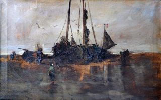 George William Whitaker 1841 1916 American Original Painting Naval