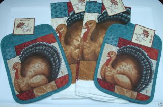  Kitchen Towels Pot Holders Turkey Thanksgiving New Great Gifts