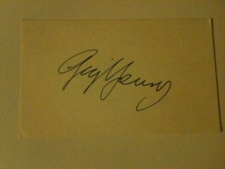Gig Young (d. 1978) actor Signed cut Autograph. Original signature on