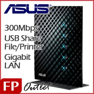 Asus RT N15U 2 4GHz Wireless N300 Gigabit LAN USB Printer File Sharing