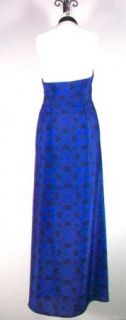 Geren Ford Long Blue Tile Kimono Halter Dress $397 XS