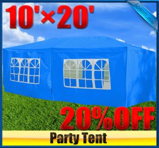 10 x 20 Blue Gazebo Party Tent Canopy with Side Walls