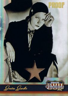 Donruss Americana II Greta Garbo Swatch Card Proof 25