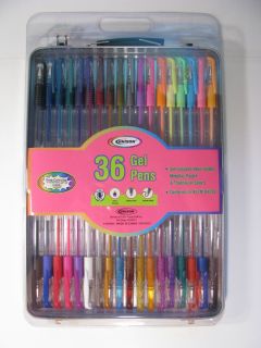 Gel Pen Set 36 pc in Metal Tin incl Neon, Glitter, Pastel colors FREE