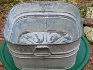 Antique Vtg Galvanized Metal Wash Bucket Tub Pail Primitive Farm