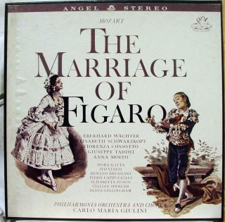 GIULINI MOZART the marriage of figaro 4 LP VG+ ANGEL 3608 D L Vinyl