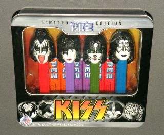  Kiss Pez Dispenser Tin Set Live Nantion w Gene Simmons New