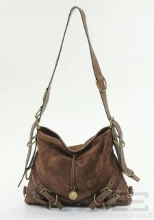 Givenchy Brown Suede Leather Buckle Strap Messenger Bag