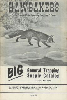 Hawbakers General Trapping Supply Catalog 1971 72