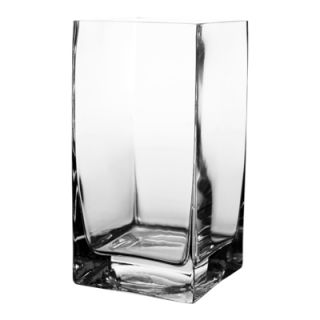 Block Glass Vases Open 4x4 H 8 12pcs Square Wedding Centerpieces