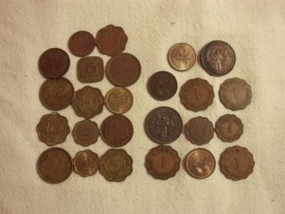 JUNK DRAWER VINTAGE 25 RARE COINS FROM CEYLON CYPRUS FROM A COLLECTION