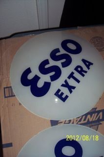 Original Pair 15 Esso Extra Glass Globe Lens Gas Pump Globe