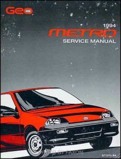 1994 Geo Metro Factory Shop Manual Including XFI 94 Original Repair