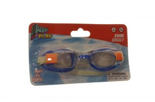  Girls Blue Orange Swim Swimming Goggles Glasses Adjustable New