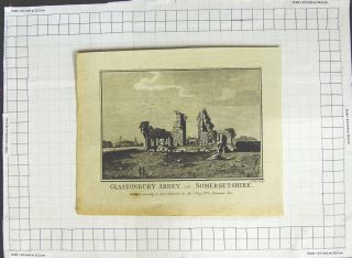 Glastonbury Abbey Somersetshire Noble Antique Print