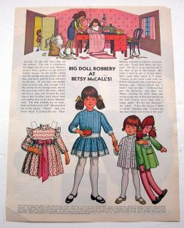 Vintage Big Doll Robbery at Betsy McCalls Paper Dolls November 1972