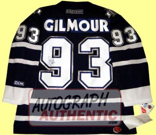 Autographed Doug Gilmour Jersey. The jersey is semi pro, CCM, KOHO, or