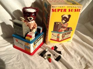 Linemar Super Susie Battery Operated Grocery Toy With Box Excellent