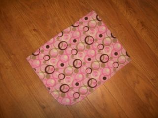 Baby blanket George pink brown whote circles polka dot receiving