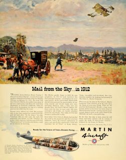 1940 Ad Glenn L. Martin Aircraft Stratosphere Liner   ORIGINAL