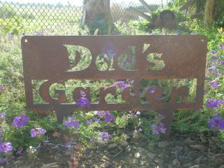  Rustic Metal Hanger Dad's Garden Sign