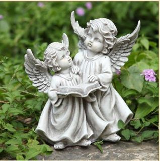 Reading Cherubs Outdoor Angel Garden Statue