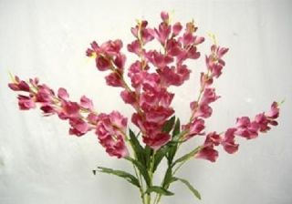 26 in Gladiola Bush MAUVE Silk Flowers, Artificial Plants, Wedding