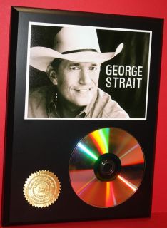 GEORGE STRAIT 24kt GOLD CD DISC COLLECTIBLE RARE AWARD QUALITY PLAQUE