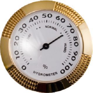 Brass Glass Face Cigar Hygrometer HYG 12 Hold Humidifier Set