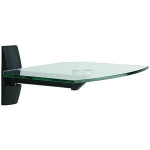Glass Wall Shelf for Cable Box DVD Player Pivoting Arm