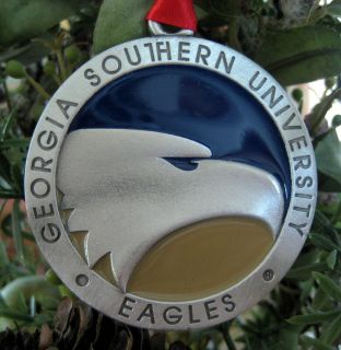 NEW GSU Georgia Southern University Eagles PEWTER & ENAMEL CHRISTMAS