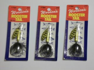 Set of Three Rooster Tail Spinners NIP