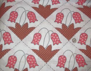 Full Vintage Feed Sack Still Sewn Up 24 x 37 Bright Pink Brown Quilt