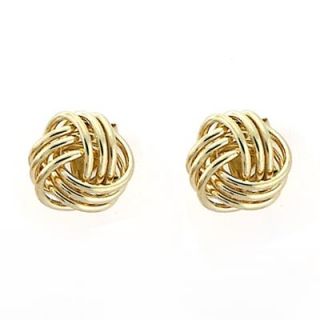  14k Yellow Real Gold Love Knot Post Earrings Style Number E653