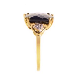 10K Yellow Gold Diamond Onyx Ring