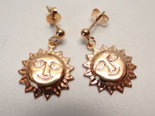  18K REAL YELLOW GOLD FILLED SUN Cheap Pierced Dangle Earrings Jewelry