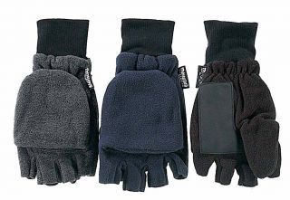 Men Mens Winter Snow Fleece Gloves Mittens Glomitts Thinsulate 89094