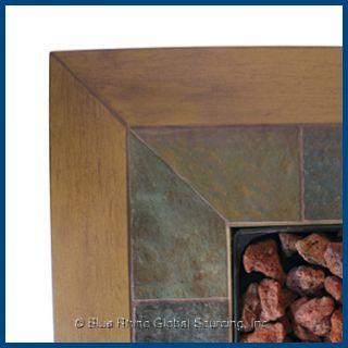 Uniflame 32 LP Gas Outdoor Fire Pit Tile Patio Table Bronze Glass 30