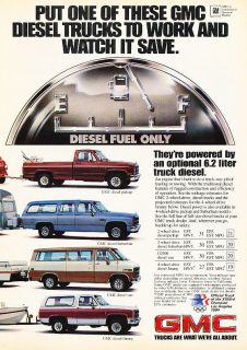 1982 GMC Diesel Jimmy Vintage Advertisement Ad P37