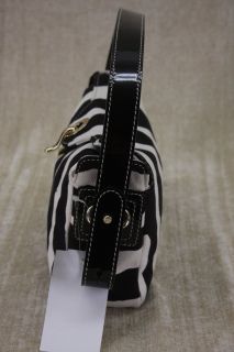  Parker Fisher Island Zebra Print Gillen Shoulder Bag Small $199