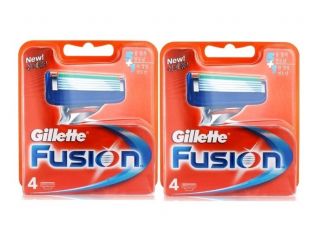 of Gillette Fusion Shaving Razor Blade Refill Cartridges 4X2PK Free