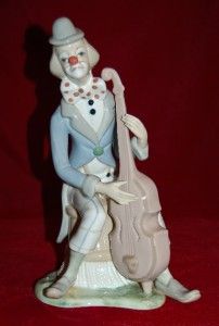 Tengra Clown with Contrabass Large 13 Cute Porcelain Figurine Made