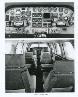 1977 Cessna Model 340 Cockpit Interior Sales Photo