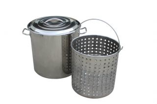  QT Quart Stainless Steel Stock Pot w Steamer Basket 20 Gallon Cookware