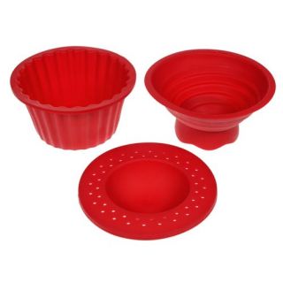 Gourmet Trends Giant Cupcake Silicone 3D Baking Pan 3pc